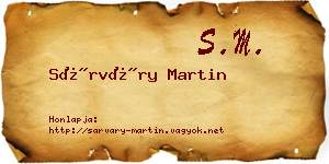 Sárváry Martin névjegykártya